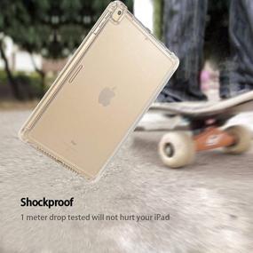 img 1 attached to 📱 Valkit Translucent Frosted Back Protective Smart Cover for iPad 9th/8th/7th Generation, iPad 10.2 2021/2020/2019, Gold - Auto Wake/Sleep