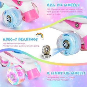 img 1 attached to 🌈 Girls Truwheelz Roller Skates with Light-Up Wheels, Rainbow Roller Skates for Kids, Adjustable Sizes for Toddlers and Children, Perfect for Outdoor and Indoor Use
