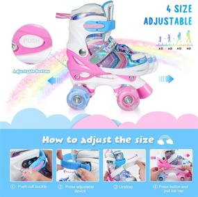 img 3 attached to 🌈 Girls Truwheelz Roller Skates with Light-Up Wheels, Rainbow Roller Skates for Kids, Adjustable Sizes for Toddlers and Children, Perfect for Outdoor and Indoor Use