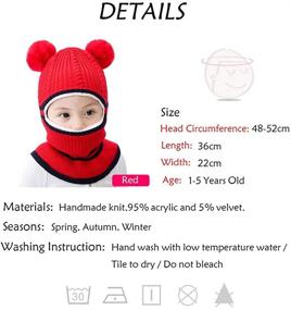 img 3 attached to 🧣 Warm and Cozy Winter Hats for Baby Boys and Girls - Knitted Scarf Earflap Beanie with Fleece Lining