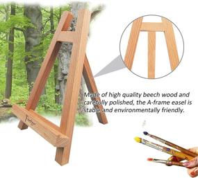 img 1 attached to 11 inch Tall Tabletop Wood Display Easel - Portable Painting Party Easel for 🎨 Kids, Students, Classroom, and School Desktop - Ideal for Canvas Photo, Picture, and Sign Holder
