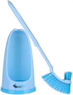 super long 17 inch toilet bowl brush and holder set with 🚽 under rim brush and antislip handle - includes cleaning ebook for bathroom storage logo