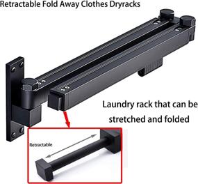 img 1 attached to 🧺 Bakala Wall Mounted Space-Saver: Retractable Fold Away Clothes Drying Rack, Easy to Install, Ideal for Balcony, Mudroom, Bedroom, Pool Area – Black