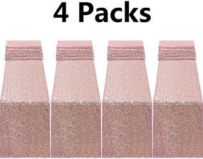 img 4 attached to 🎉 FECEDY 4-Pack Glitter Rose Gold Sequin Table Runner - 12 x 108 inch for Birthday, Wedding, Engagement, Bridal Shower, Baby Shower, Bachelorette, Holiday Celebration Party Decorations