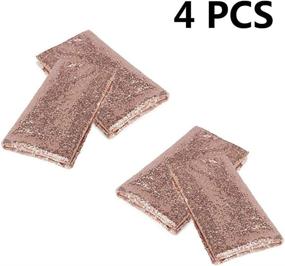 img 3 attached to 🎉 FECEDY 4-Pack Glitter Rose Gold Sequin Table Runner - 12 x 108 inch for Birthday, Wedding, Engagement, Bridal Shower, Baby Shower, Bachelorette, Holiday Celebration Party Decorations