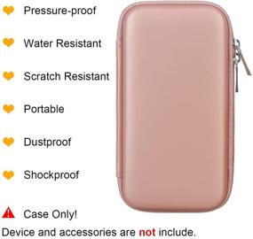 img 1 attached to 🌸 BOVKE Hard Carrying Case - Protective Impact Resistant Travel Pouch Bag for Power Bank, USB Cable, Earbuds, Chargers, Electronic Accessories Wallet - Rose Gold