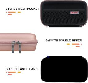 img 2 attached to 🌸 BOVKE Hard Carrying Case - Protective Impact Resistant Travel Pouch Bag for Power Bank, USB Cable, Earbuds, Chargers, Electronic Accessories Wallet - Rose Gold