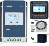 🔋 epever mppt charge controller 40a 12v/24v tracer4210an with remote meter mt50 monitor and rts for solar panel charge controller regulator featuring lcd display logo