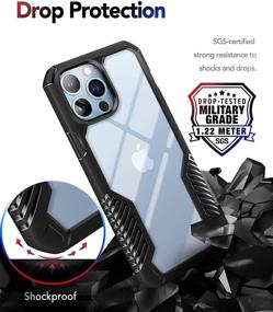 img 2 attached to 📱 Military Grade Shockproof iPhone 13 Pro Max Case - MOBOSI Vanguard Armor Protective Cover (Matte Black)