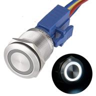 🔘 apiele 22mm momentary push button switch 12v angel eye led waterproof stainless steel round metal self-reset 7/8" - durable and illuminated switch for various applications логотип