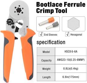 img 3 attached to IWISS Wire Ferrule Crimping Tool with Hexagonal Crimp Profile - Self-adjusting Crimper for AWG23-10 Insulated Terminal & Non-insulated Ferrule
