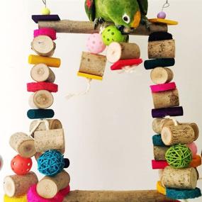 img 2 attached to Enhance Your Bird's Playtime with Bonaweite Extra Large Bird Chewing Swing Toy - Perfect for Macaws, Budgies, Parakeets, Cockatiels, and More!