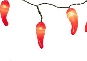 img 3 attached to LED Christmas Lights - Red Chili Pepper Theme | 35 Bulbs 🌶️ | Green Wire | 15 Feet Length | Steady Green Lighting | String Lights