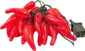 img 1 attached to LED Christmas Lights - Red Chili Pepper Theme | 35 Bulbs 🌶️ | Green Wire | 15 Feet Length | Steady Green Lighting | String Lights