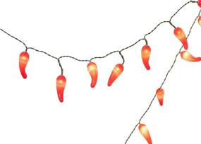 img 2 attached to LED Christmas Lights - Red Chili Pepper Theme | 35 Bulbs 🌶️ | Green Wire | 15 Feet Length | Steady Green Lighting | String Lights