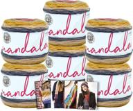 🧶 lion brand mandala yarn centaur - 6 pack with pattern cards - colorful fibers for craft projects logo