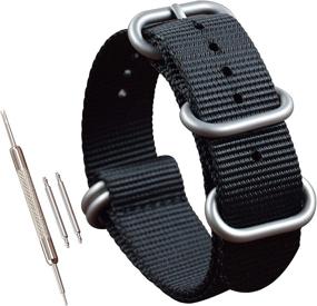 img 4 attached to ⌚ Nylon Watch Replacement in Sleek Black Style
