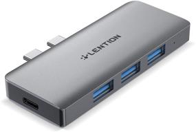 img 4 attached to 🔌 LENTION CB-CS62: 6 in 1 USB C Hub for MacBook Pro & Air - 100W PD, 40Gbps Data, 3 USB 3.0, SD/Micro SD Card Reader, Stable Driver Adapter (Space Gray)