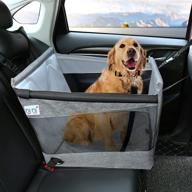 🐶 waterproof dog car seat with half seat dog hammock, harness hook, breathable mesh, adjustable backseat safety belt - small, medium, large sizes available logo