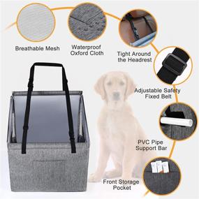 img 1 attached to 🐶 Waterproof Dog Car Seat with Half Seat Dog Hammock, Harness Hook, Breathable Mesh, Adjustable Backseat Safety Belt - Small, Medium, Large Sizes Available