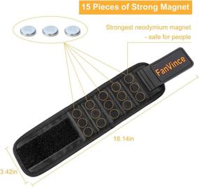 img 3 attached to Magnetic Wristband Tool Holder: Strong Magnet for Screws, Nails, Drill Bits - Perfect Gift for Men, Dad, Father's Day (Black)
