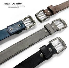 img 2 attached to Italy Grain Leather Casual Jeans Men's Accessories and Belts