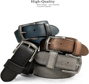 img 3 attached to Italy Grain Leather Casual Jeans Men's Accessories and Belts