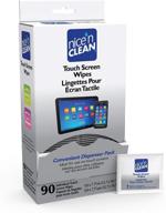 90 total wipes - nice 'n clean touch screen wipes: pre-moistened individually wrapped, non-scratching & non-streaking; safe for smart phones, tablets, laptops, computer screens; ideal for clean and clear screens logo