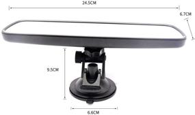 img 3 attached to Panoramic Rear View Mirror White Wide Rear View Mirror With 2Pcs Blind Spot Mirror