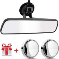 panoramic rear view mirror white wide rear view mirror with 2pcs blind spot mirror logo