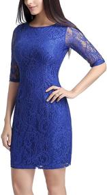 img 2 attached to 👗 Stylish Lace Overlay Sheath Dress for Women by Phistic