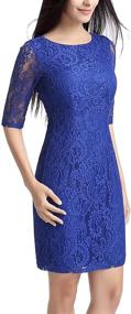 img 3 attached to 👗 Stylish Lace Overlay Sheath Dress for Women by Phistic