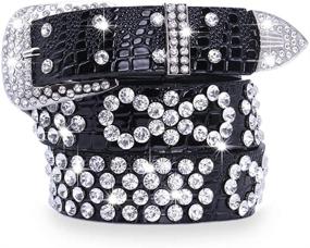 img 1 attached to 🤠 Western Crystal Rhinestone Cowgirl Waistband: Stunning Women's Accessories for a Bold Fashion Statement