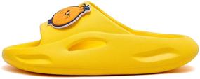 img 1 attached to 👣 UBFEN Kids Shower Slides Boys Girls Sandals - Non-Slip Beach Pool Slippers - Summer Water Shoes (Toddler/Little Kid/Big Kids)