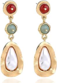 img 4 attached to 💎 Exquisite XFORLONG Handmade Gemstone Dangle Earrings: Perfect Birthday, Prom, and Anniversary Gift for Women & Girls!