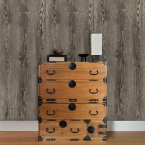 img 3 attached to 🌳 17.7x118 inches Wood Grain Contact Paper Peel and Stick Wallpaper - Brown & Gray Self-Adhesive Rustic Vinyl Wallpaper with Real Wood Look - Ideal for Furniture, Cabinets, Walls
