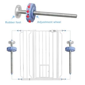 img 1 attached to 🔒 FCHO 4 Pack Baby Gate Extra Long M8 (8mm) Spindle Rods for Pressure - Essential Screw Bolt Kit and Replacement Parts for Baby and Pet Safety Walk Thru Gates