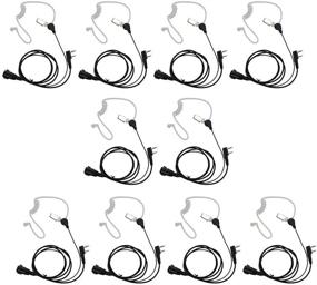 img 4 attached to 🎧 10-Pack GoodQbuy 2 Pin PTT Mic Covert Acoustic Tube Earpiece Headset Compatible with Kenwood, Quansheng, TYT, Baofeng, Retevis H-777, UV5R: Walkie Talkies Essential Accessory