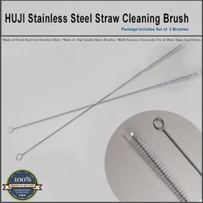 img 2 attached to 🍹 Huji Reusable Tumbler Straws Cleaning Brushes - Ideal for Stainless Steel Straws (Pack of 2)