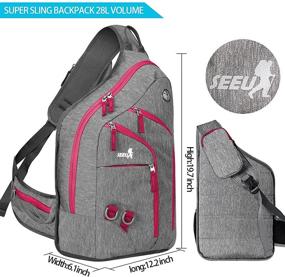 img 1 attached to SEEU Oversized Backpack Durable Daypack Backpacks
