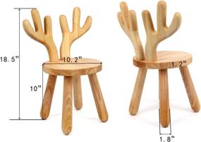 img 3 attached to 🦌 Naturally Finished Wooden Toddler Chair for Playroom, Nursery, and More - Handmade Solid Hardwood Kids Stool Chair (Deer Horn Design)