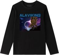 👕 детские унисекс длиннорукавные футболки alaviking: удобные хлопковые майки для мальчиков и девочек, возраст 3-12 лет. логотип