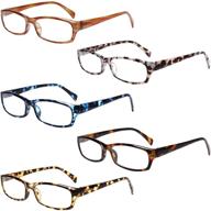 👓 5-pack blue light blocking computer reading glasses for women and men - anti eyestrain readers logo