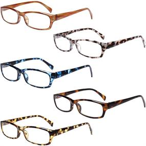 img 4 attached to 👓 5-Pack Blue Light Blocking Computer Reading Glasses for Women and Men - Anti Eyestrain Readers