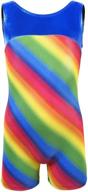 🤸 kql girls gymnastics leotards: shimmer in rainbow shortall - dancewear for kids 3-12years логотип