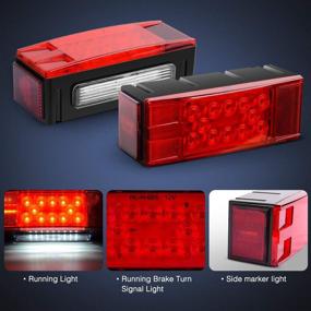 img 2 attached to 🚚 Nilight TL-20 Submersible Kit: Low Profile Rectangular LED Lights for RVs, Trucks, Boats, and Trailers - 2-Pack, 12V, Stop Tail Turn Signal Side Marker Lights with 2-Year Warranty