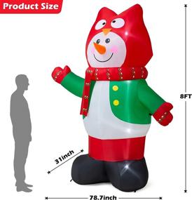 img 2 attached to LOOHUU 8FT Christmas Inflatable Snowman Decoration with LED Lights - Perfect for Indoor, Outdoor, Yard, and Garden Holiday Parties