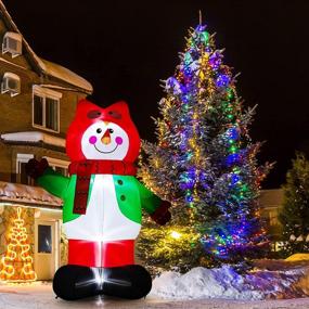 img 1 attached to LOOHUU 8FT Christmas Inflatable Snowman Decoration with LED Lights - Perfect for Indoor, Outdoor, Yard, and Garden Holiday Parties