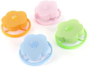 img 4 attached to 🧺 Efficient Laundry Solution: 4 Pieces Reusable Lint Catcher Mesh Bags for Washing Machine - Hair, Fur & Lint Trap
