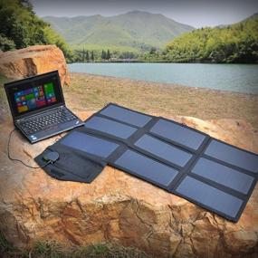 img 1 attached to 🔆 KYNG 60W Foldable Solar Panel Charger - Portable Power Station for Charging Any Brand with 18V/5V USB/12V Car Charging - Ideal for Camping, Emergency Situations, and Outdoor Activities